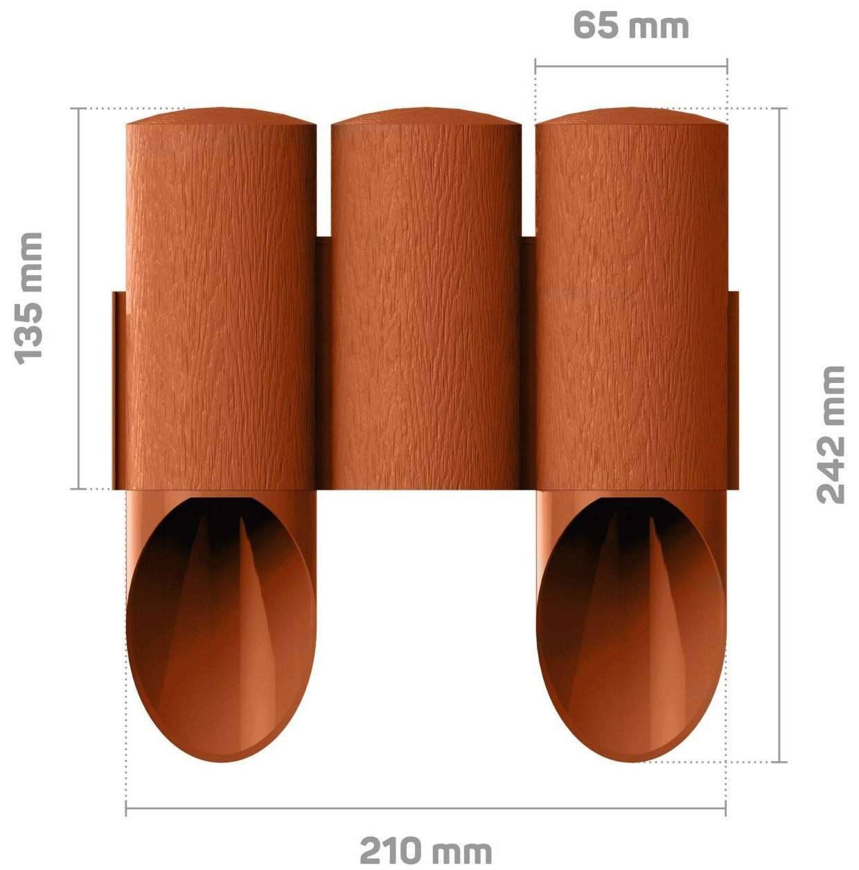 Газонное ограждение Cellfast MAXI, 3 элемента, 2.1м, кирпичное (34-013)