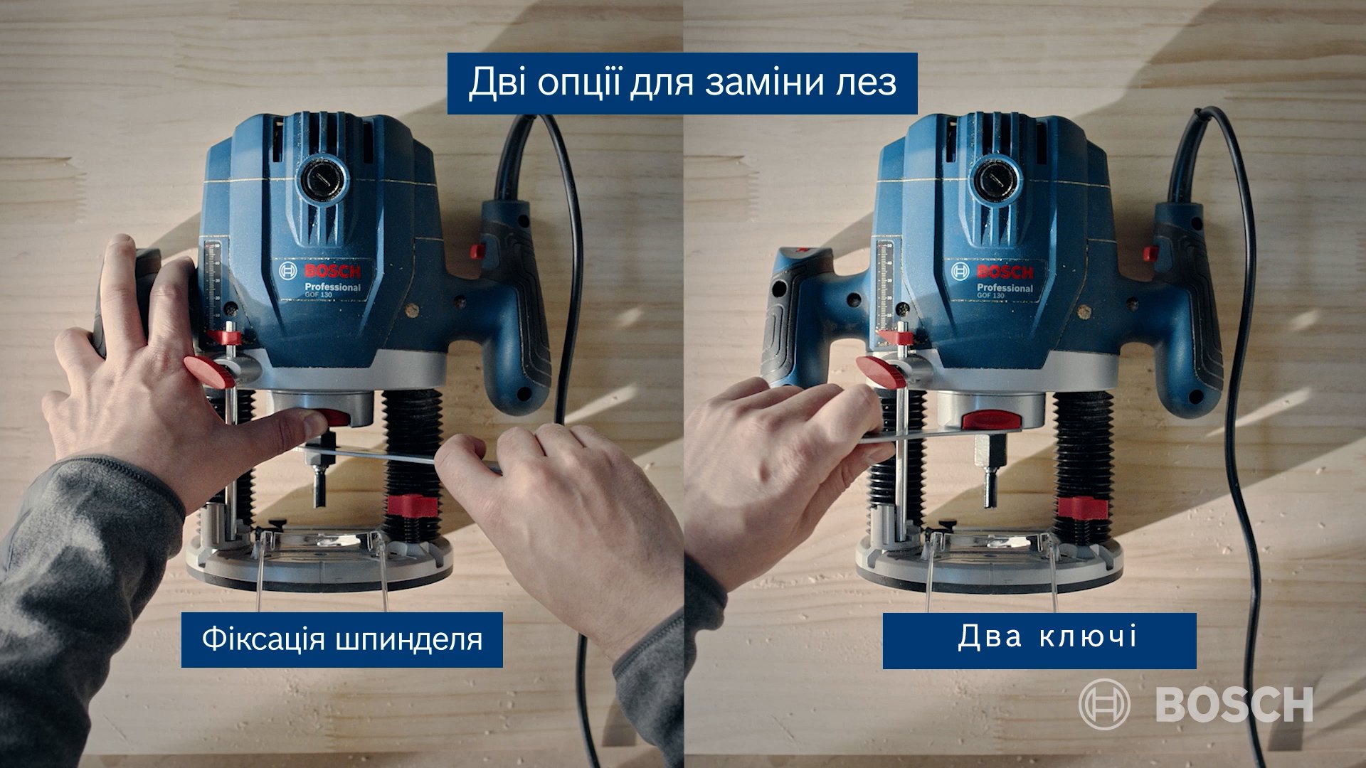 Фрезер Bosch GOF 130, 1300Вт, 11000-28000 об/хв, цанга 6 та 8мм, 3.5кг