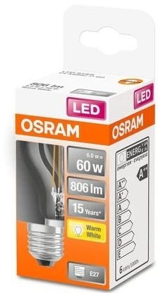 Лампа світлодіодна Osram Led P60 5.5W (806Lm) 2700K E27 філамент (4058075434882)