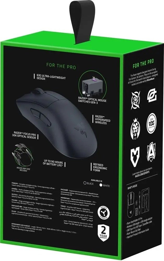 Ігрова миша Razer Deathadder V3 Pro Wireless Black (RZ01-04630100-R3G1)