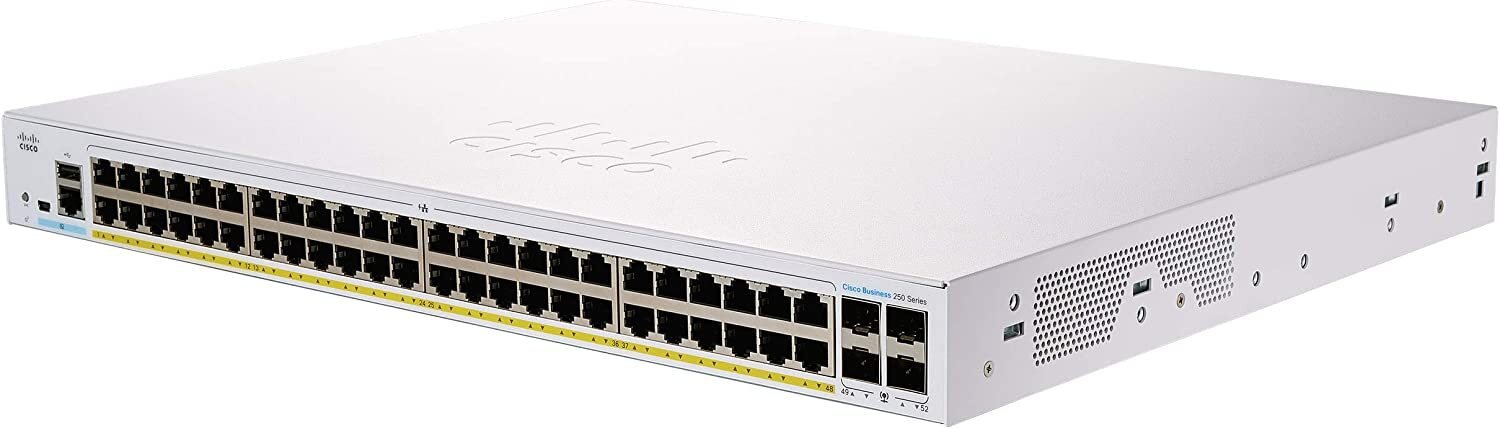 Комутатор Cisco CBS250 Smart 48-port GE, PoE, 4x1G SFP (CBS250-48P-4G-EU)