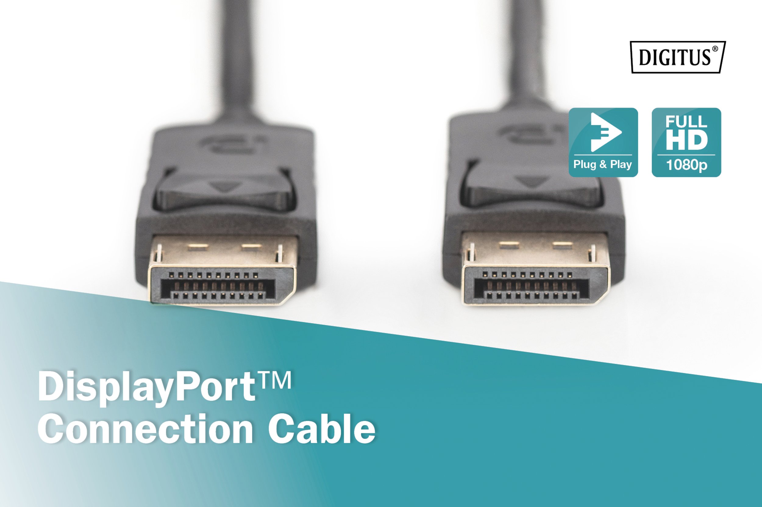 Кабель DisplayPort Digitus AM/AM 2m, Black (AK-340103-020-S)