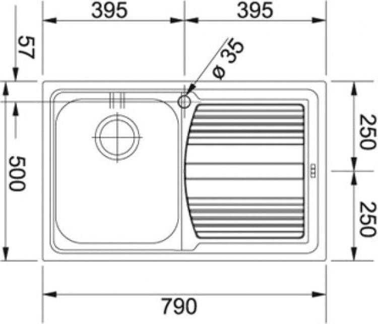 Кухонная мойка Franke LLL 611-79 крыло слева (101.0381.809)