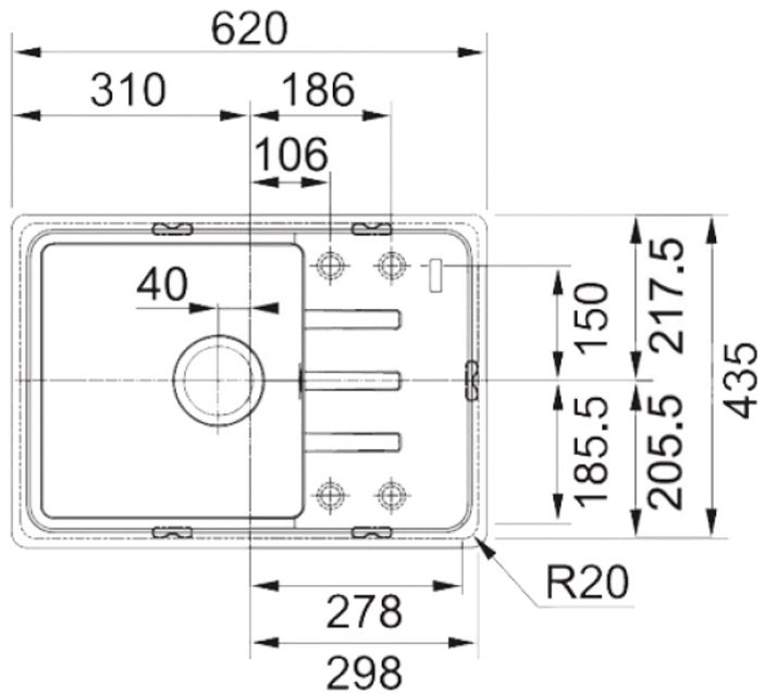 Кухонная мойка Franke BSG 611-62 бежевый (114.0375.045)