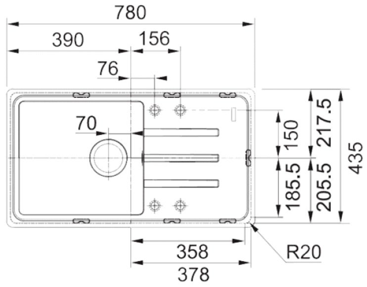 Кухонная мойка Franke BSG 611-78 оникс (114.0375.041)