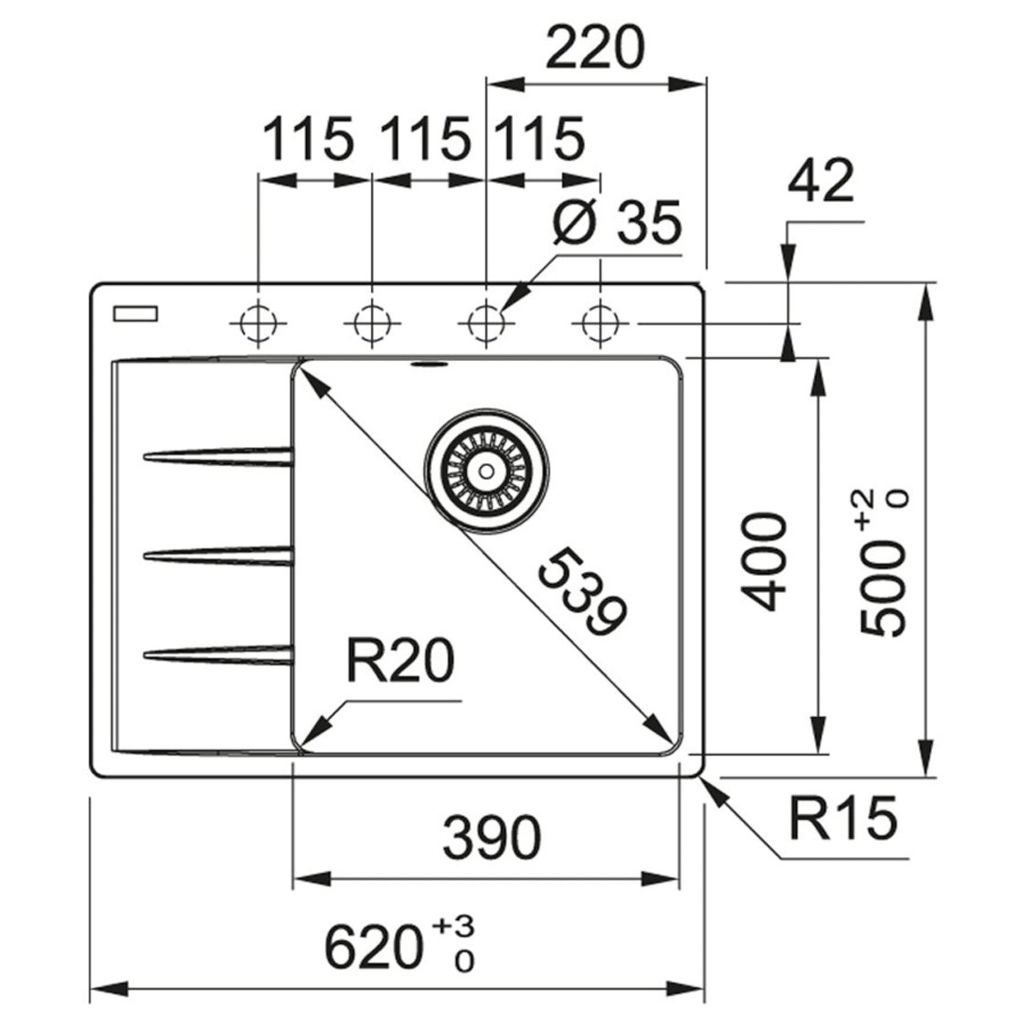 Кухонна мийка Franke Centro CNG 611-62 TL 114.0630.451