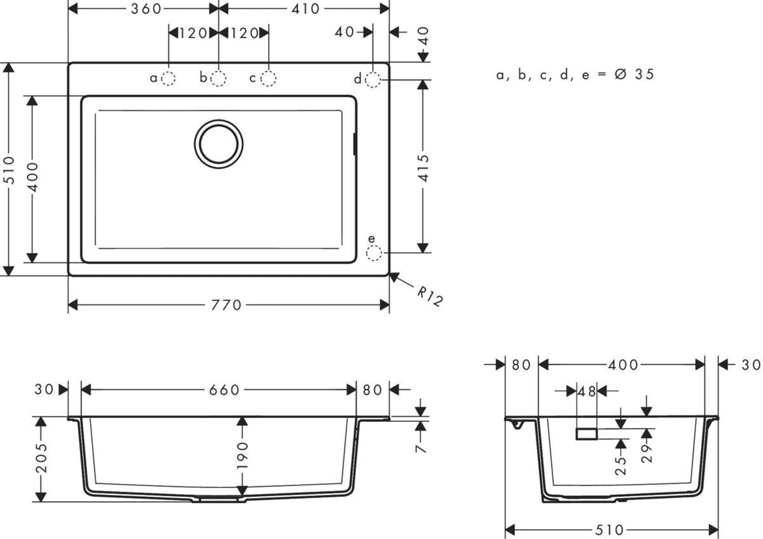 Кухонная мойка Hansgrohe S51 S510-F660, серый камень (43313290)