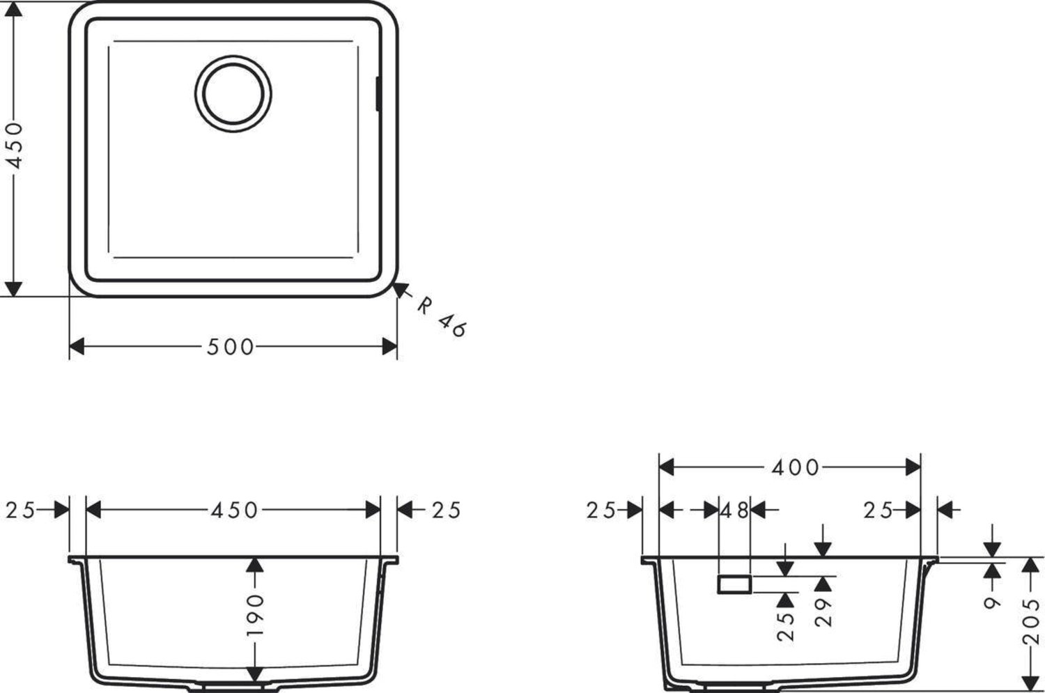 Кухонна мийка Hansgrohe S51 S510-U450, сірий бетон (43431380)