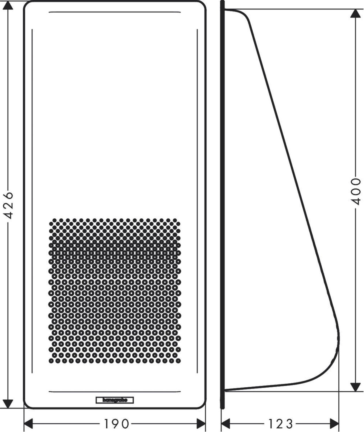 Дуршлаг Hansgrohe F14 пластиковый, черный (40963000)