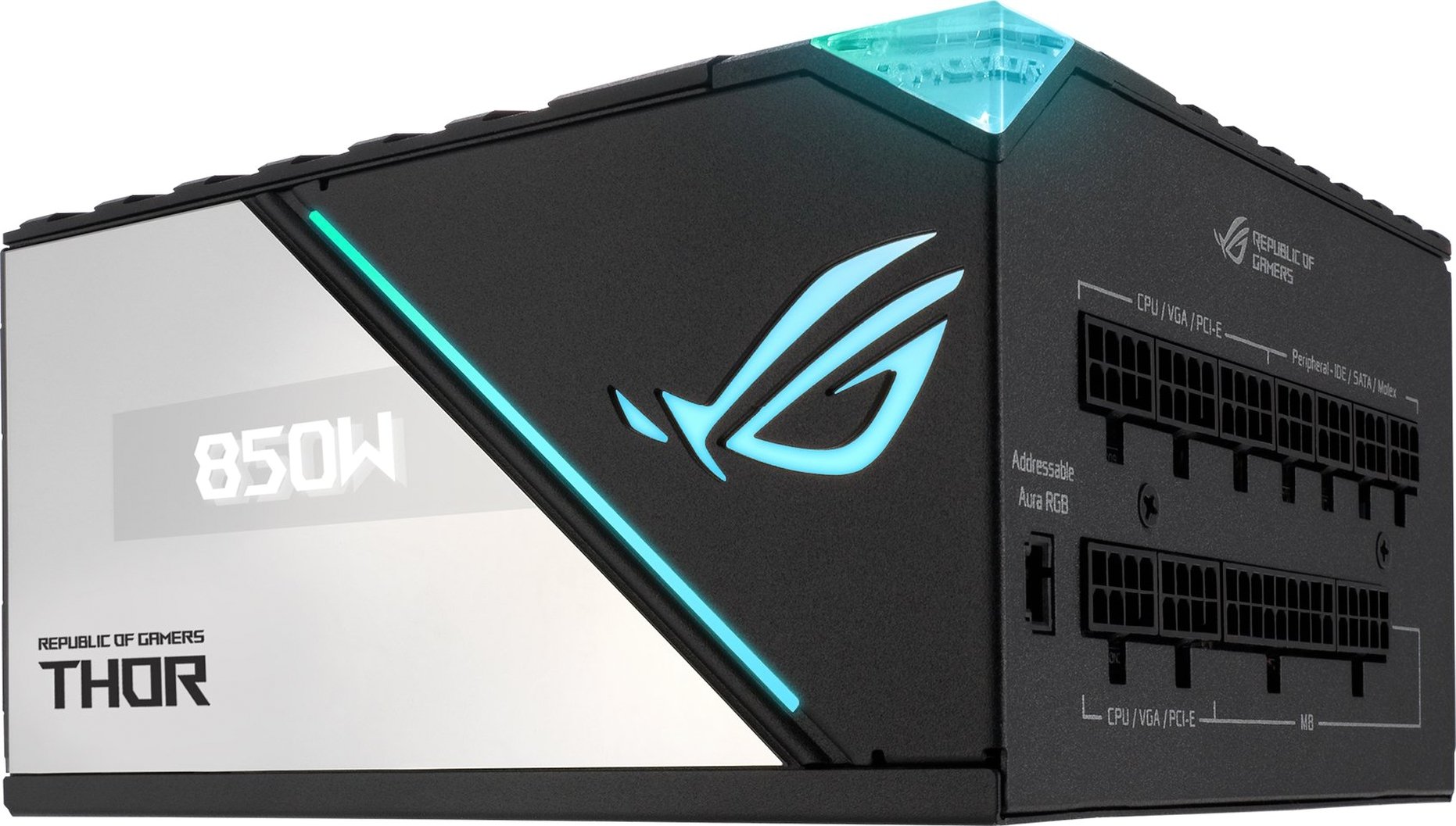 Блок живлення ASUS ROG THOR (850W),>90%, 80+ Platinum, 135mm, 1xMB 24pin(20+4), 2xCPU 8pin(4+4), 6xMolex, 10xSATA, 83xPC