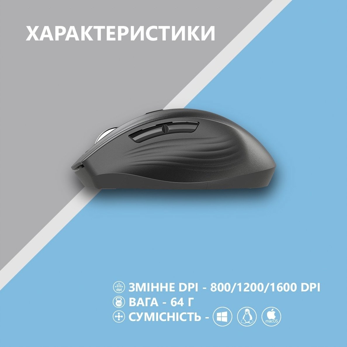 Мышь 2E MF250 Silent WL Black (2E-MF250WBK)