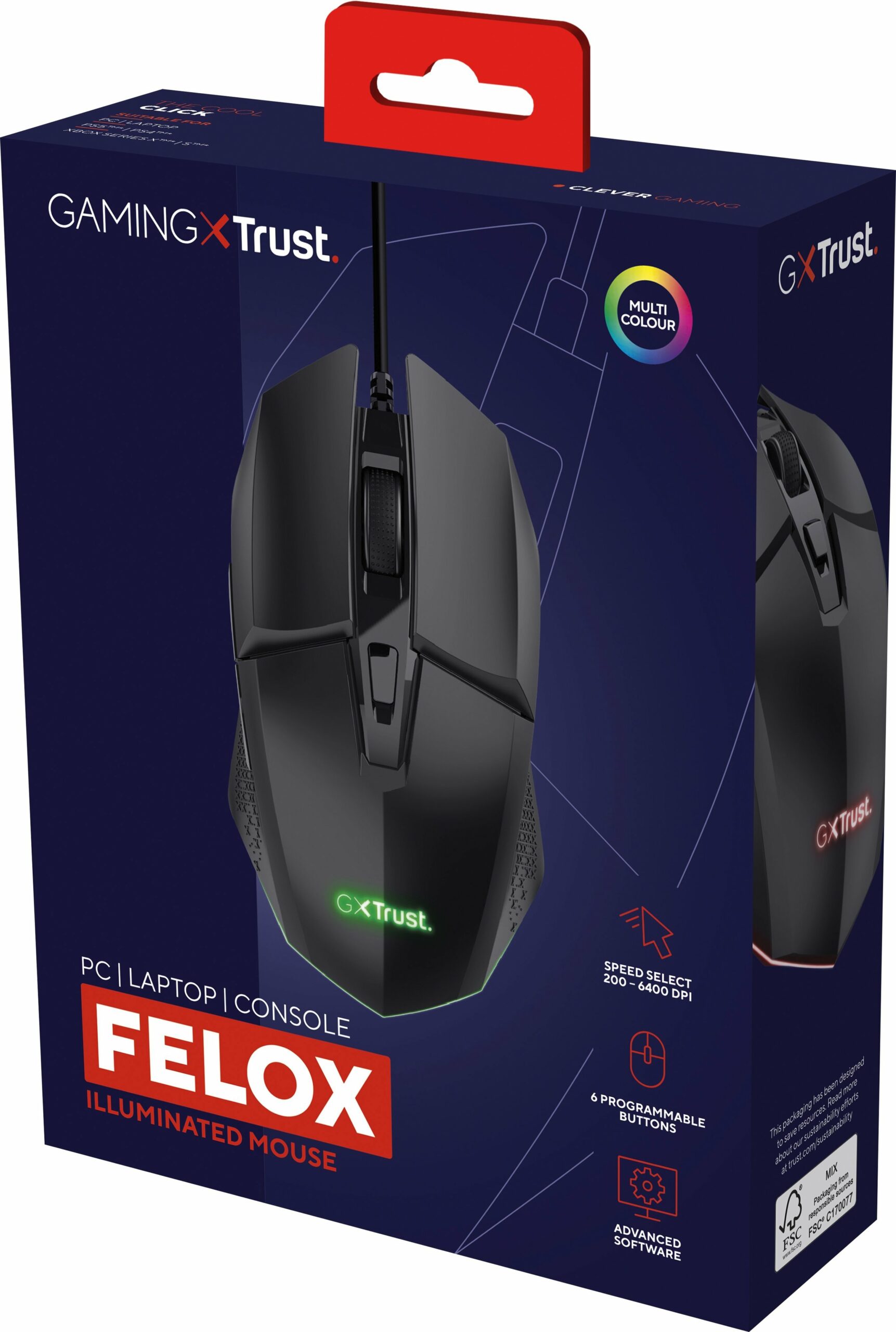 Ігрова миша Trust GXT 109 FELOX RGB Black (25036_TRUST)