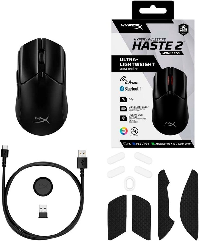 Ігрова миша HyperX Pulsefire Haste 2 WL, Black (6N0B0AA)