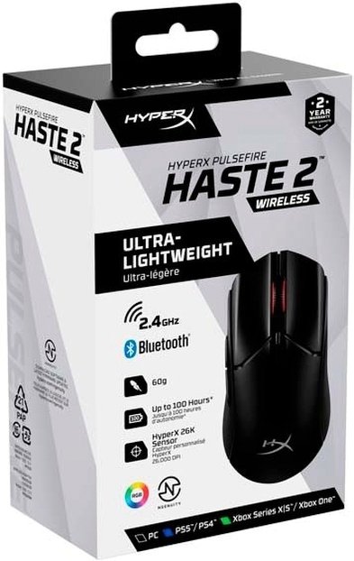 Ігрова миша HyperX Pulsefire Haste 2 WL, Black (6N0B0AA)