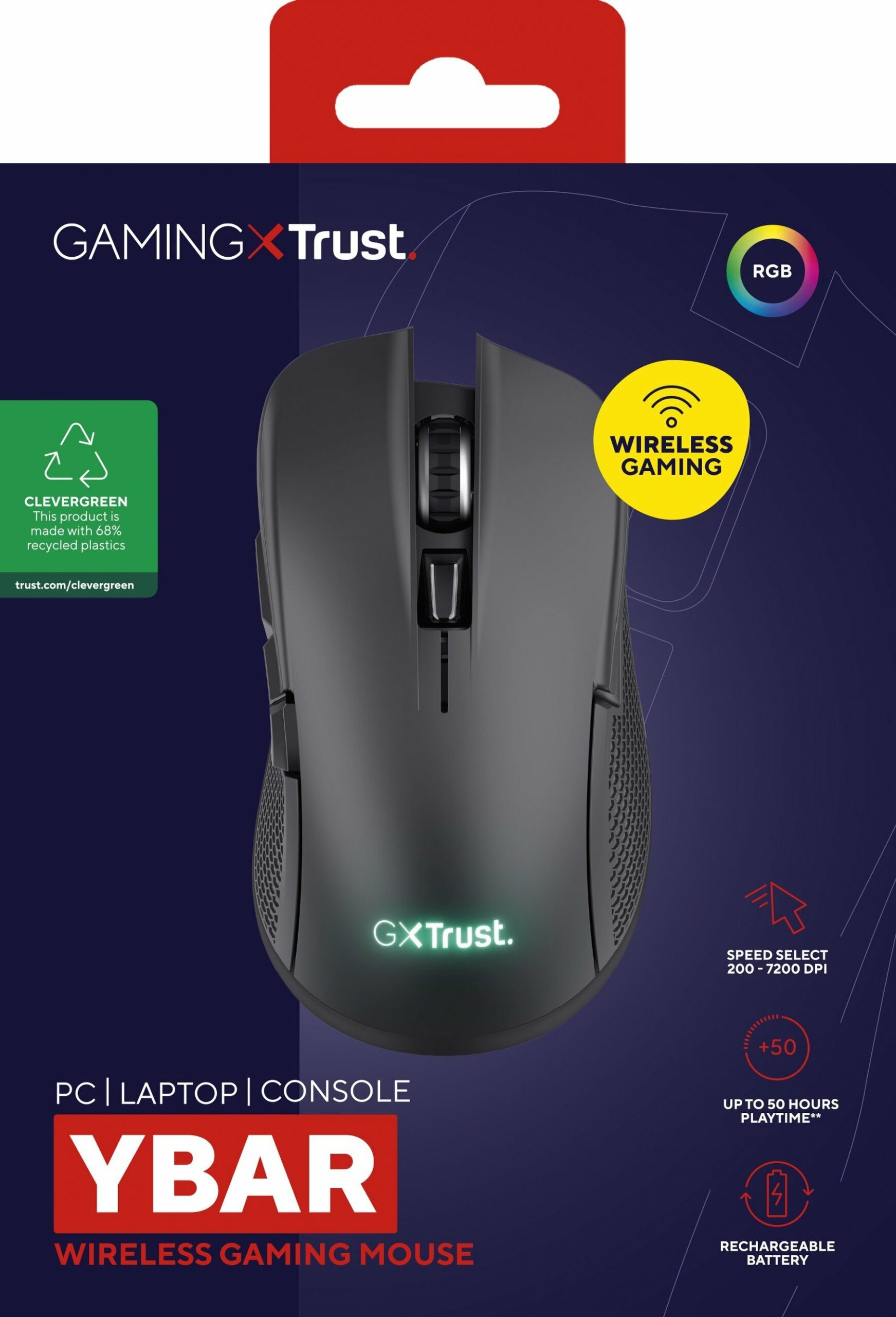 Игровая мышь Trust GXT 923 YBAR Wireless Black (24888_TRUST)