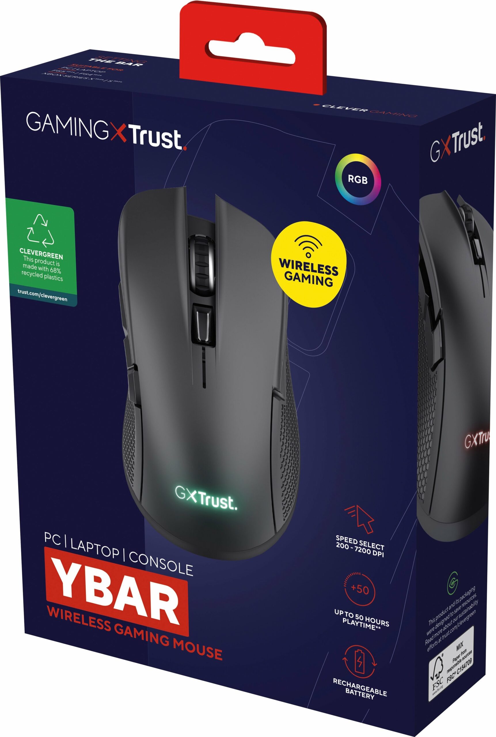 Игровая мышь Trust GXT 923 YBAR Wireless Black (24888_TRUST)