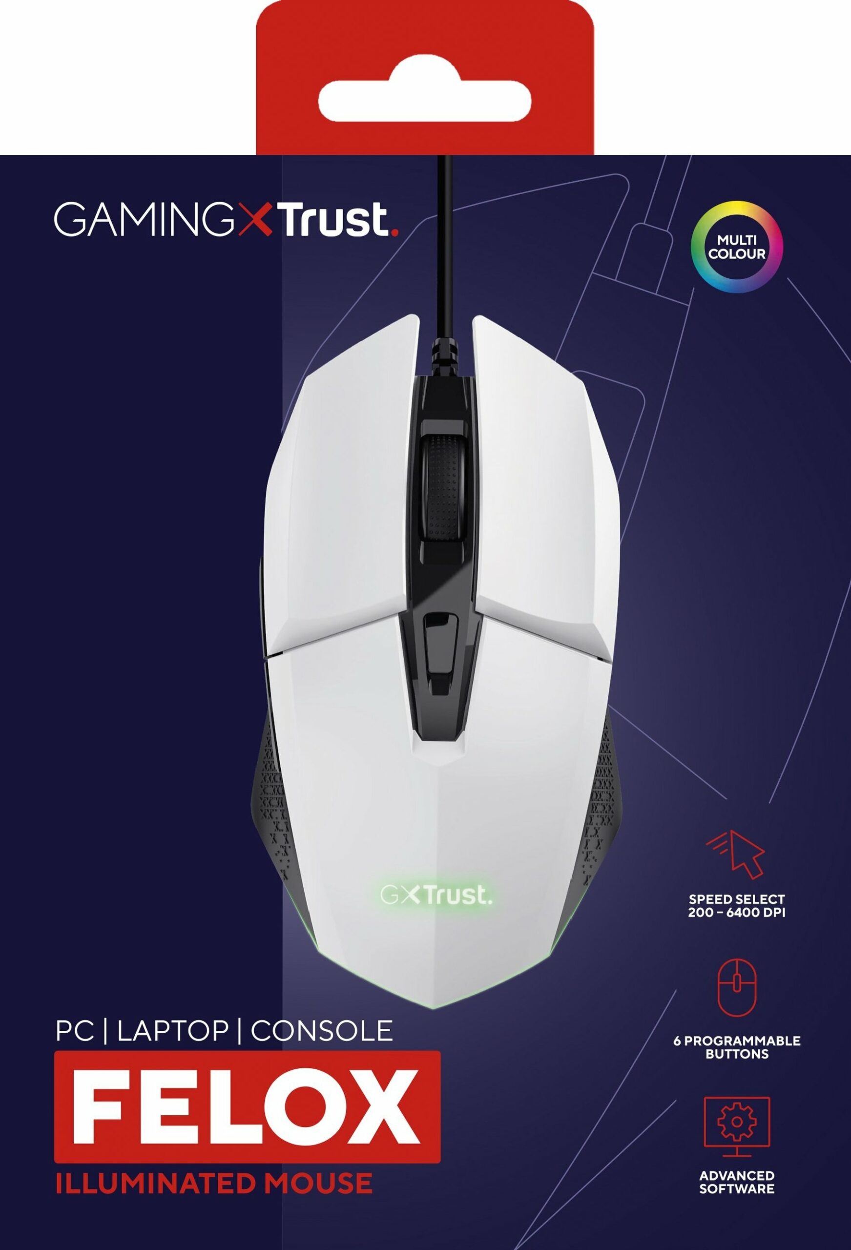 Игровая мышь Trust GXT 109 FELOX RGB White (25066_TRUST)