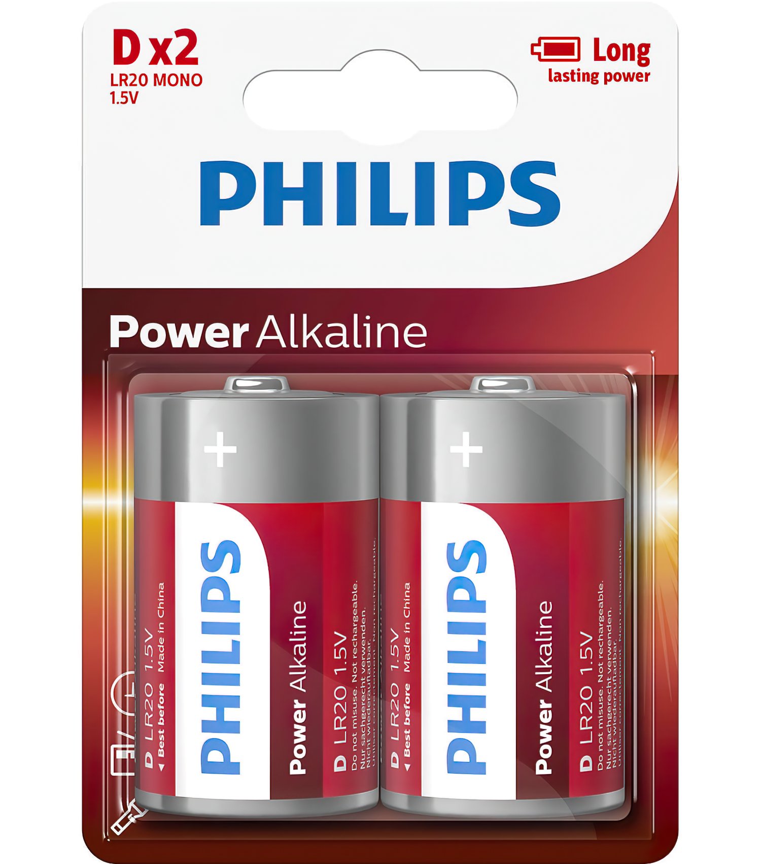 Батарейка Philips Power Alkaline D BLI 2 (LR20P2B/10)