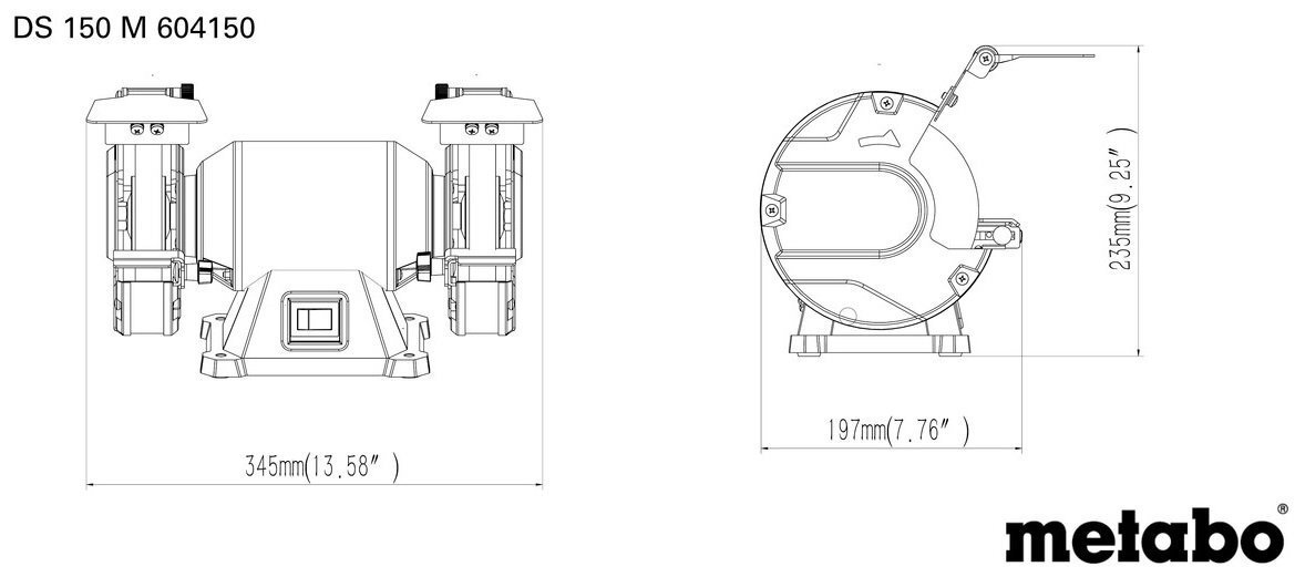 Верстат точильний Metabo DS 150 M 370Вт (604150000)