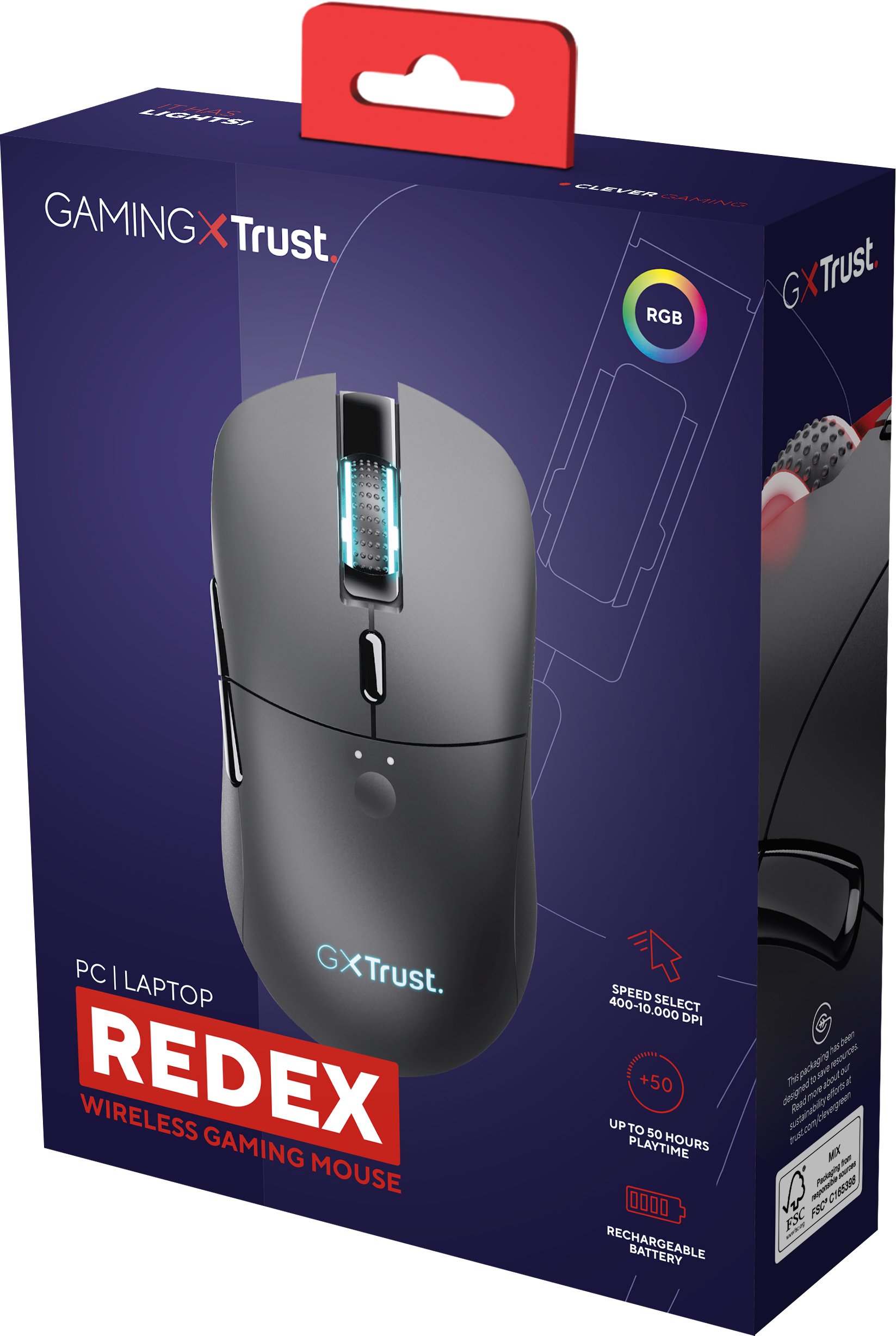 Ігрова миша Trust GXT 980 REDEX, RECHARGEABLE, RGB, WL, Black (24480_TRUST)