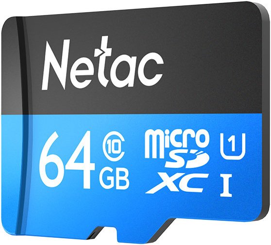 Карта пам`яті Netac microSD 64GB C10 UHS-I R80MB/B179s + SD (NT02P500STN-064G-R)