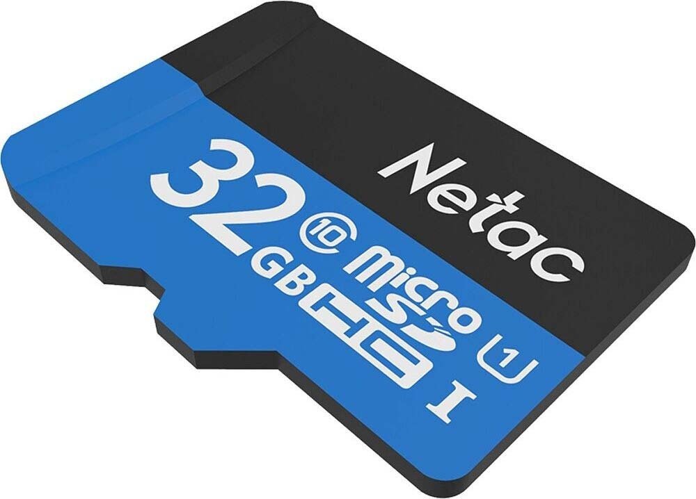 Карта пам'яті Netac microSD 32GB C10 UHS-I R80MB/s + SD адаптер (NT02P500STN-032G-R)