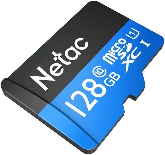 Карта пам'яті Netac microSD 128GB C10 UHS-I R80MB/s + SD адаптер (NT02P500STN-128G-R)