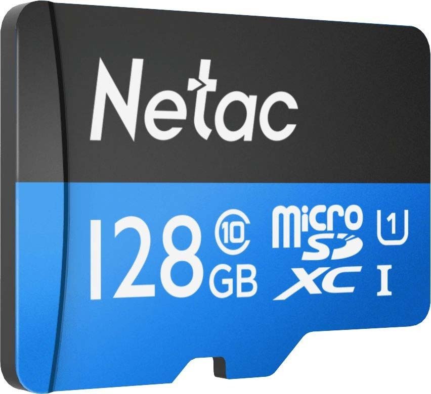 Карта пам'яті Netac microSD 128GB C10 UHS-I R80MB/s + SD адаптер (NT02P500STN-128G-R)