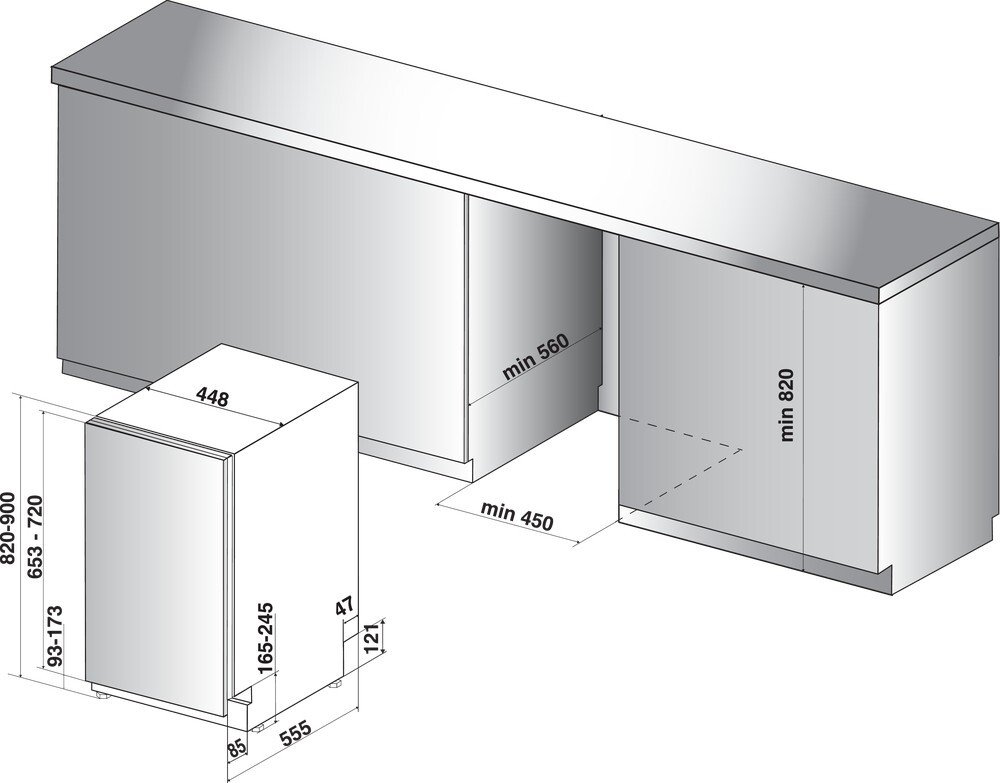 Вбудовувана посудомийна машина Whirlpool WSIC3M27C