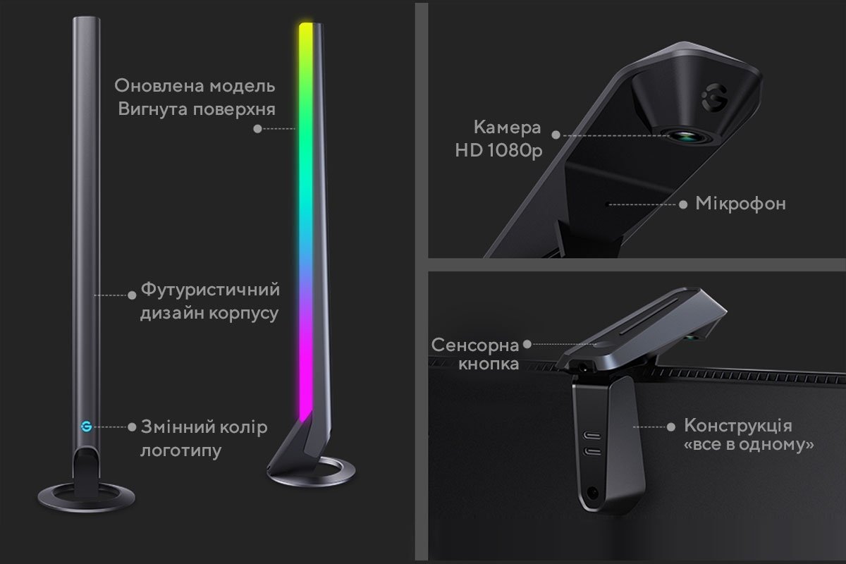 Набір адаптивного підсвічування Govee H604A DreamView G1 Pro Gaming Light 24-29'' RGB Сірий (B604A311)