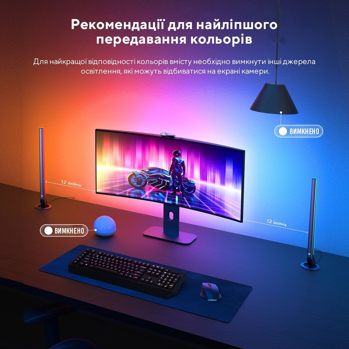 Набір адаптивного підсвічування Govee H604A DreamView G1 Pro Gaming Light 24-29'' RGB Сірий (B604A311)