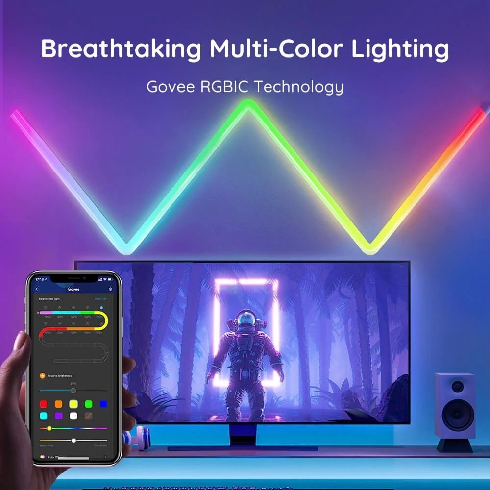 Набір настінних світильників Govee H6062 Glide RGBIC Wall Light (6+1) RGB (B6062301)