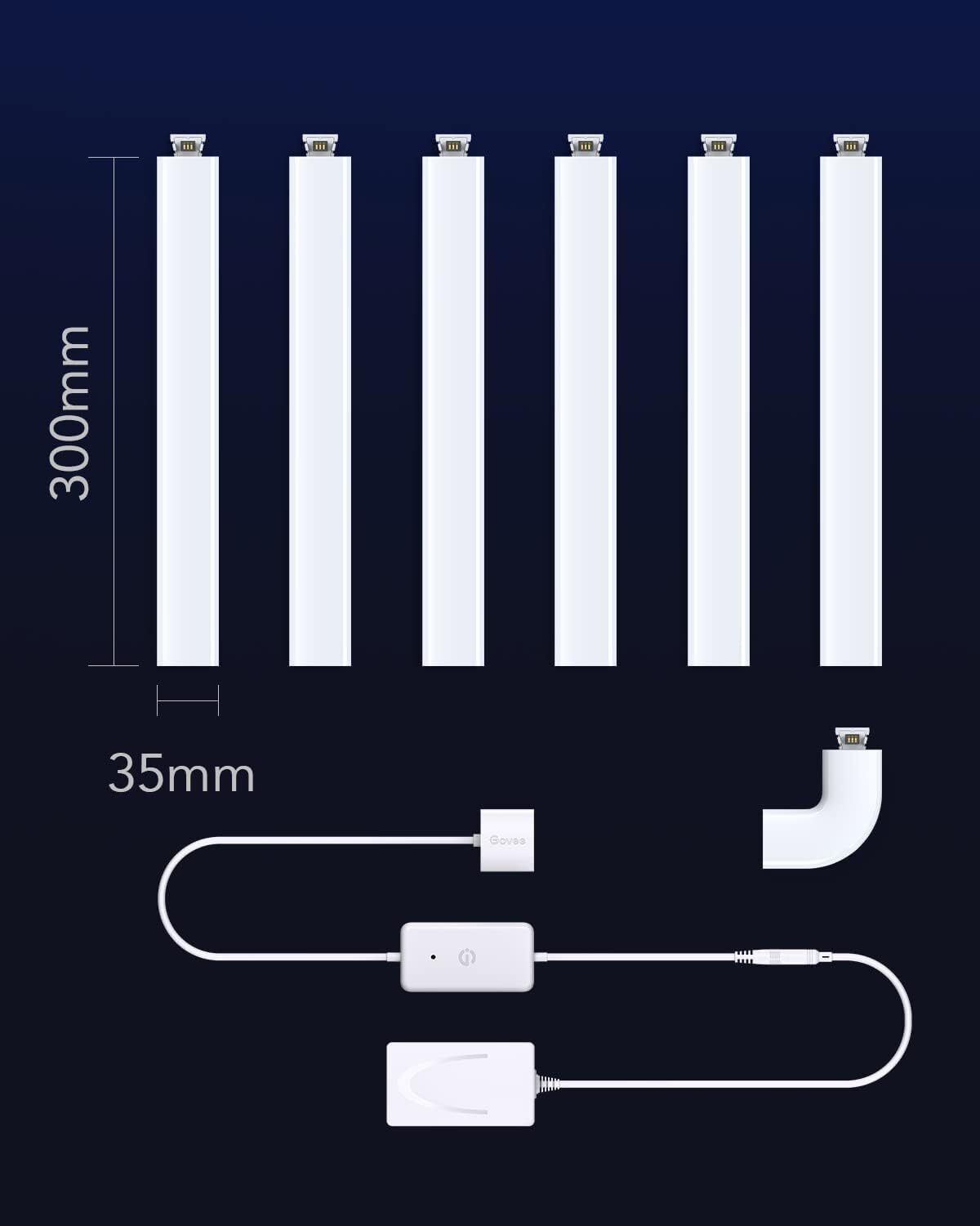 Набір настінних світильників Govee H6062 Glide RGBIC Wall Light (6+1) RGB (B6062301)