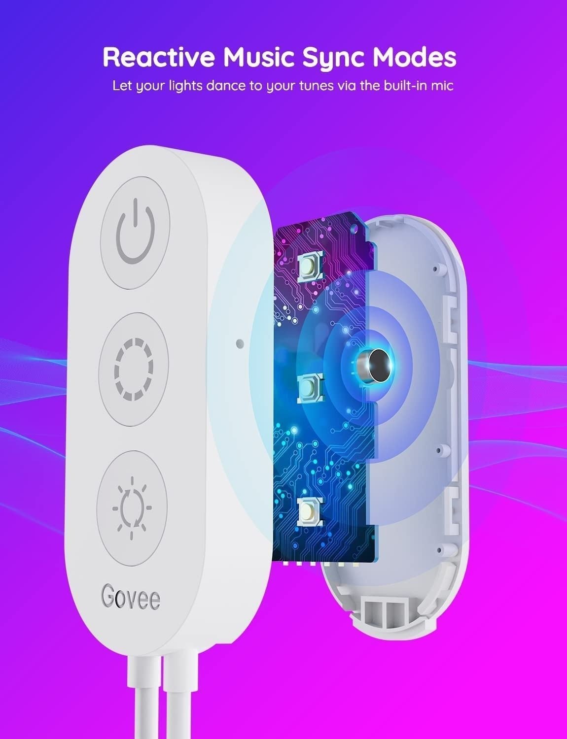 Стрічка світлодіодна розумна Govee H619 RGBIC Basiз Wi-Fi + Bluetooth LED Strip Light With Protective Coating 5м Білий (H61