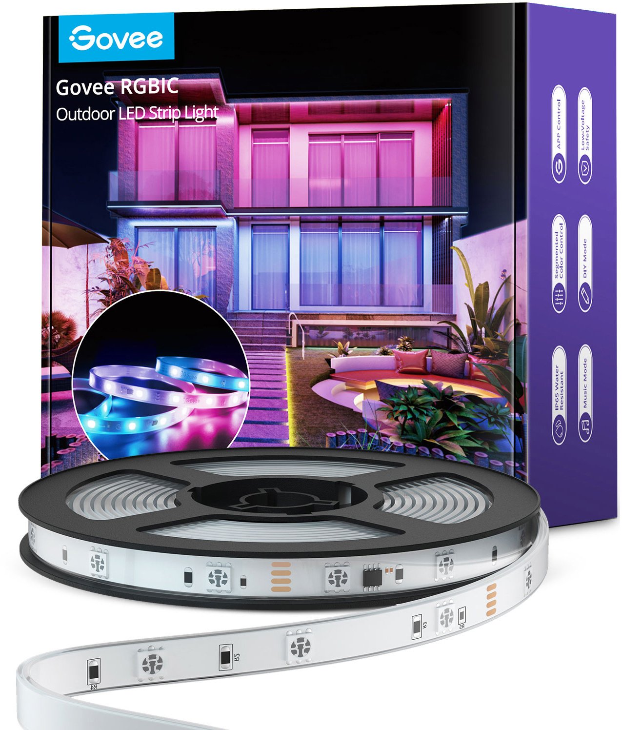 Стрічка світлодіодна розумна Govee H6172 Phantasy Outdoor LED RGBIC Strip Lights (H61723D1)