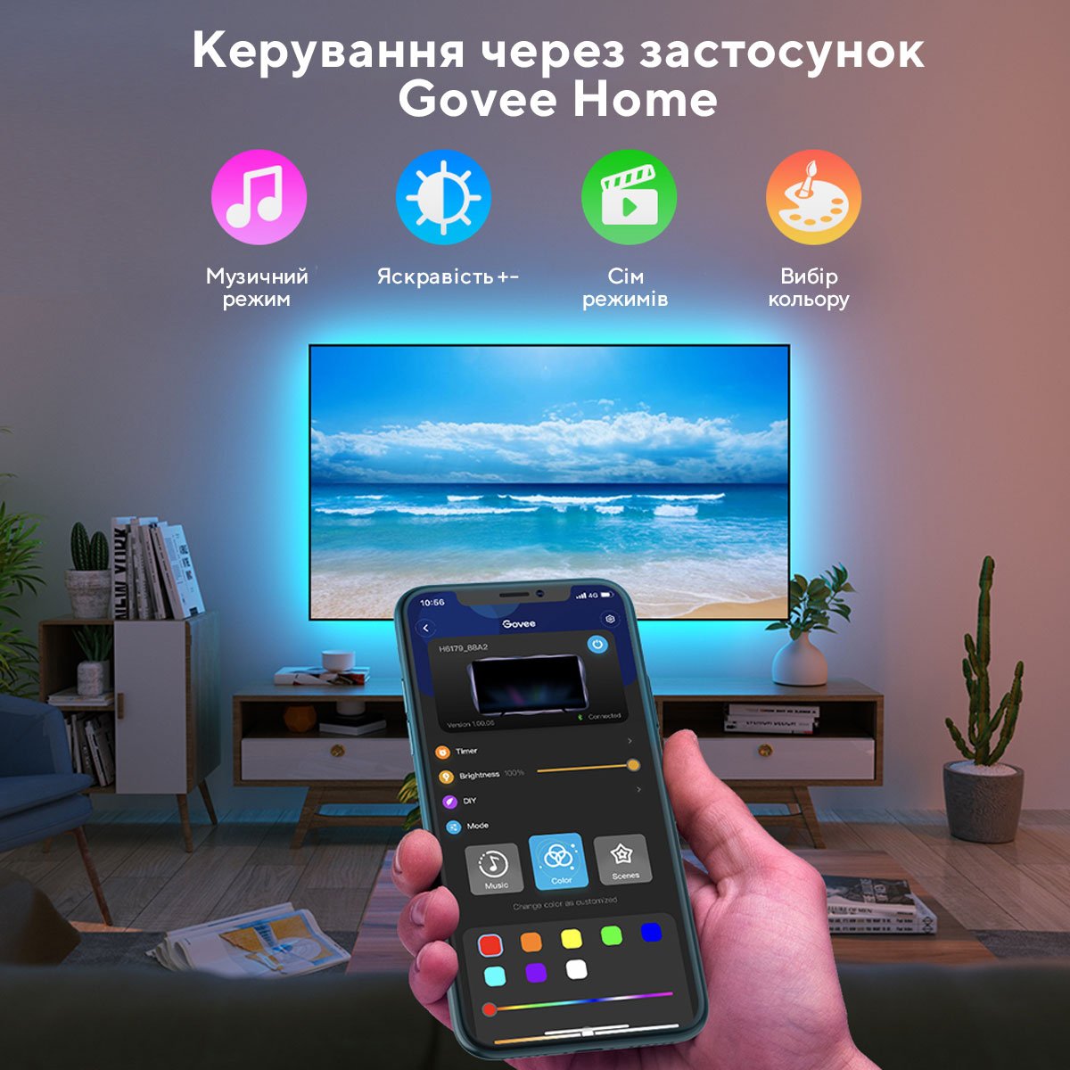 Набір адаптивного підсвічування Govee H6179 TV LED Backlight RGB (H61790A1)