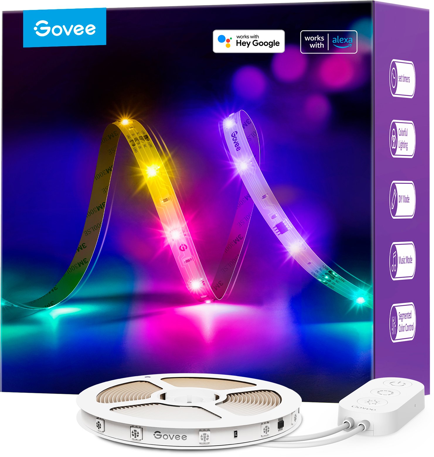 Стрічка світлодіодна розумна Govee H618A RGBIC Basic Wi-Fi + Bluetooth LED Strip Light (H618A3D1)