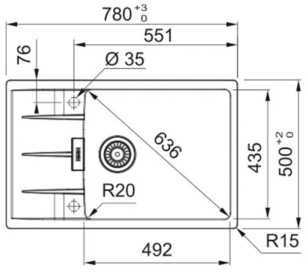 Кухонная мойка Franke Centro CNG 611-78 XL, клипсы (114.0701.819)