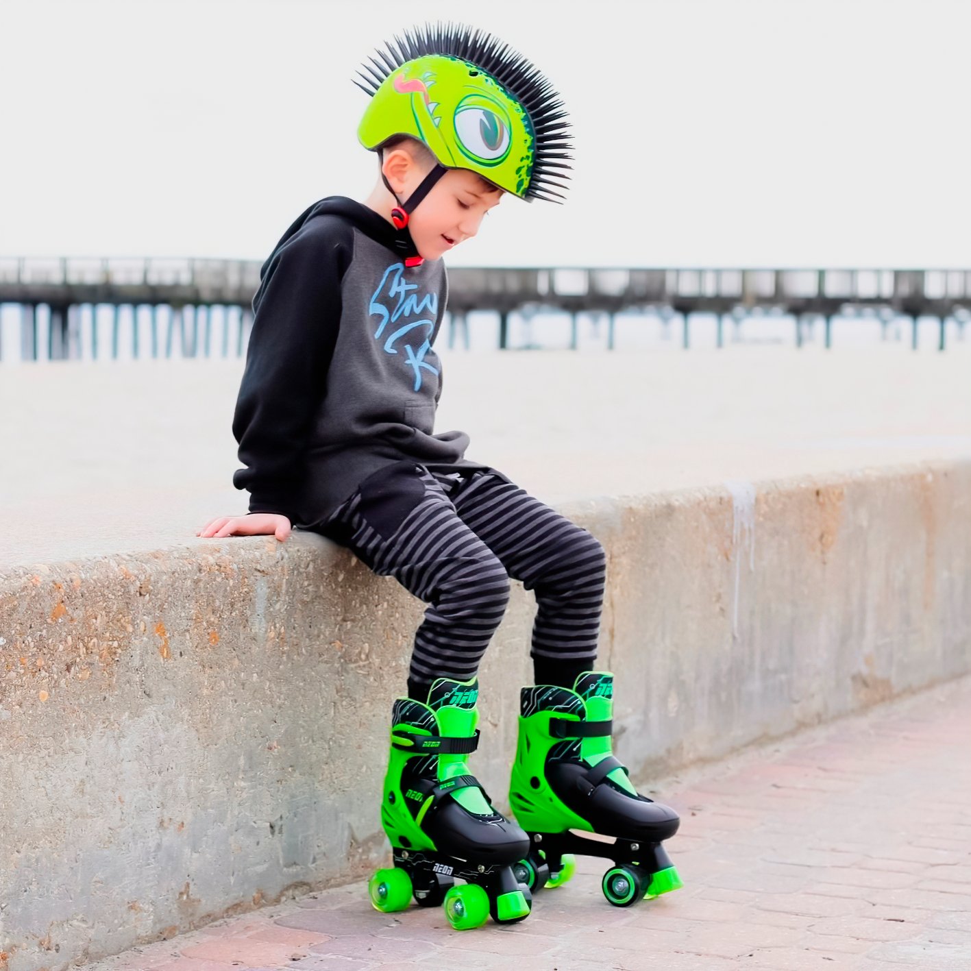 Роликовые коньки Neon Combo Skates Салатовый (Размер 30-33)