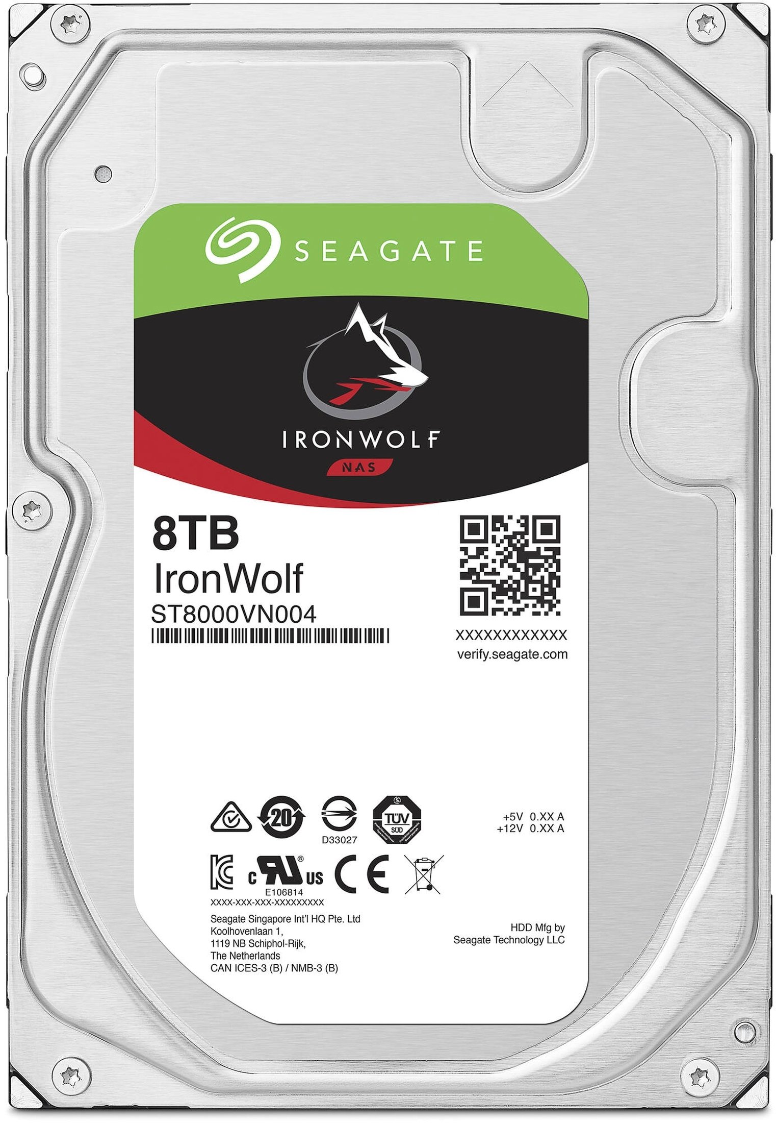 Жесткий диск Seagate 3.5" SATA 3.0 8TB 7200 256MB IronWolf (ST8000VN004)