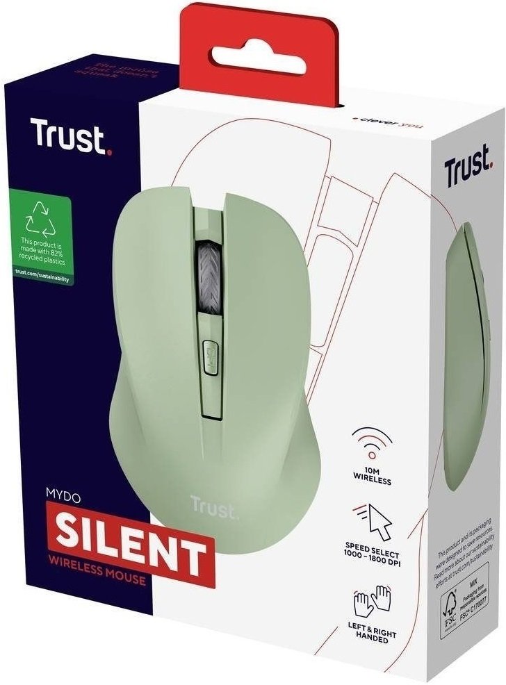 Мышь Trust MYDO silent, WL, Greeen (25042_TRUST)