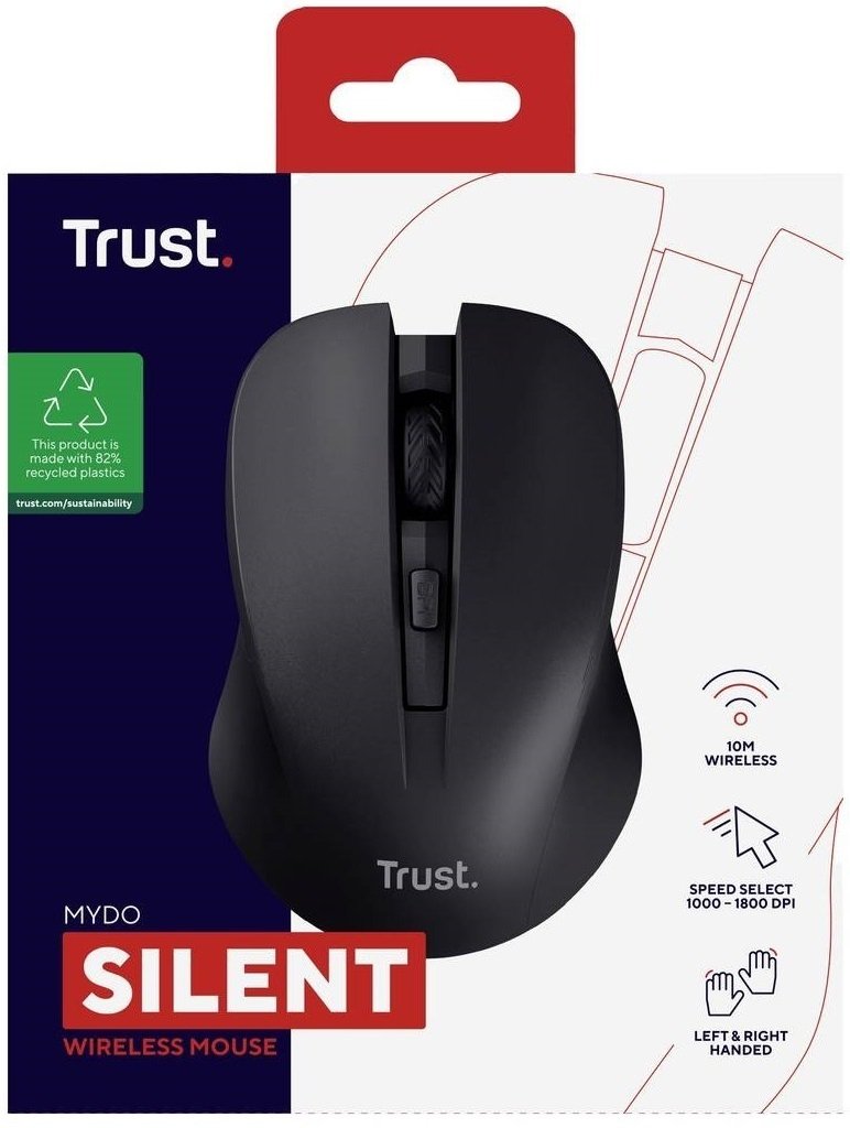 Миша Trust MYDO silent, WL, Black (25084_TRUST)