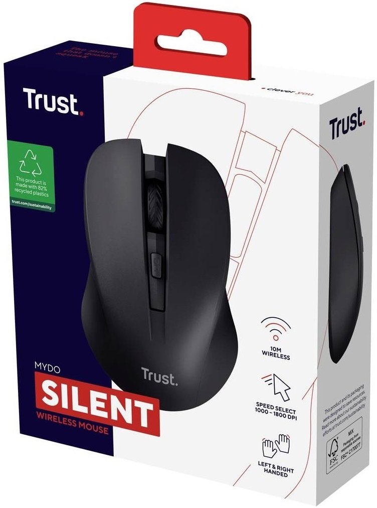 Миша Trust MYDO silent, WL, Black (25084_TRUST)