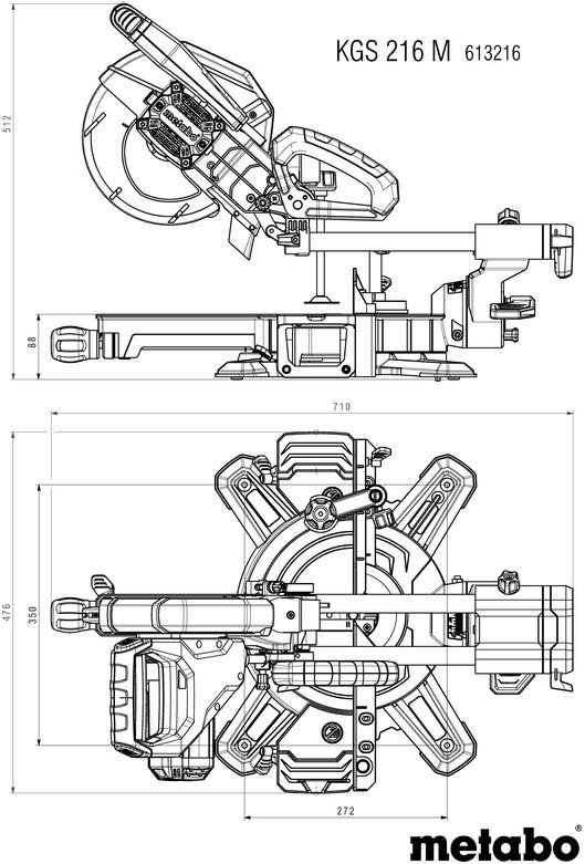 Пила торцювальна Metabo KGS 216 M (613216000)