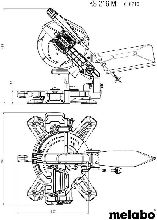 Пила торцювальна Metabo KS 216 M (610216000)