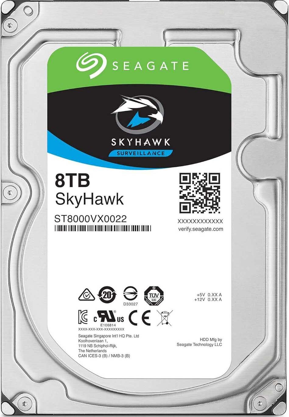 Жорсткий диск внутрішній Seagate 8TB 3.5" 5400 256MB SATA SkyHawk (ST8000VX010)