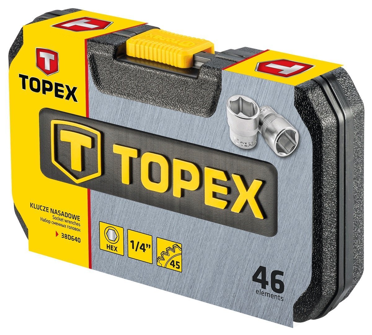 Набір торцевих головок TOPEX 1/4"46 предметів CrV 38D640