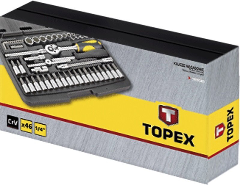 Набір торцевих головок TOPEX 1/4"46 предметів CrV 38D640