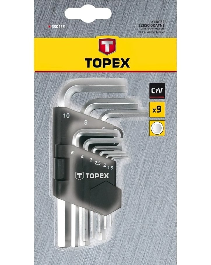 Набір ключів шестигранних TOPEX HEX 9шт (35D955)