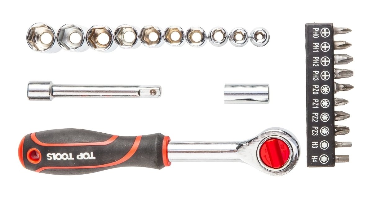 Набор ключей торцевых Top Tools 1/4", 23ед. (38D505)